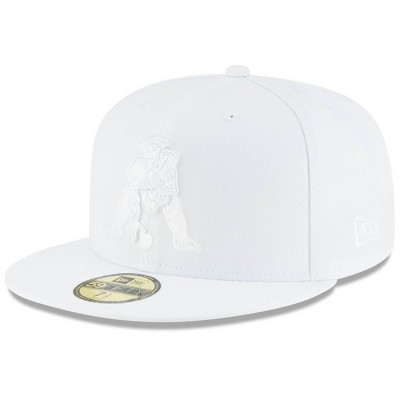 Men's New England Patriots New Era Throwback White on White 59FIFTY Fitted Hat 3154706